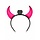 Lighted pink devil horns Halloween adults - Batteries included - Flashing effect