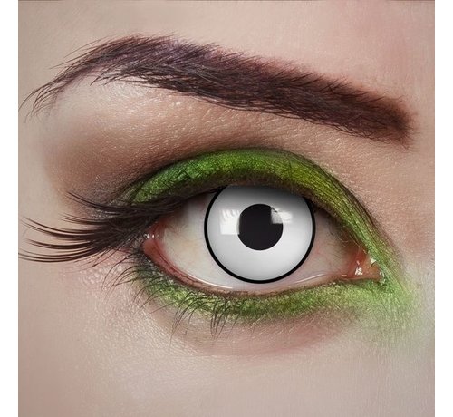 Aricona Lentilles quotidiennes blanches zombie avec bord noir sans correction -  Lentilles quotidiens d'Halloween