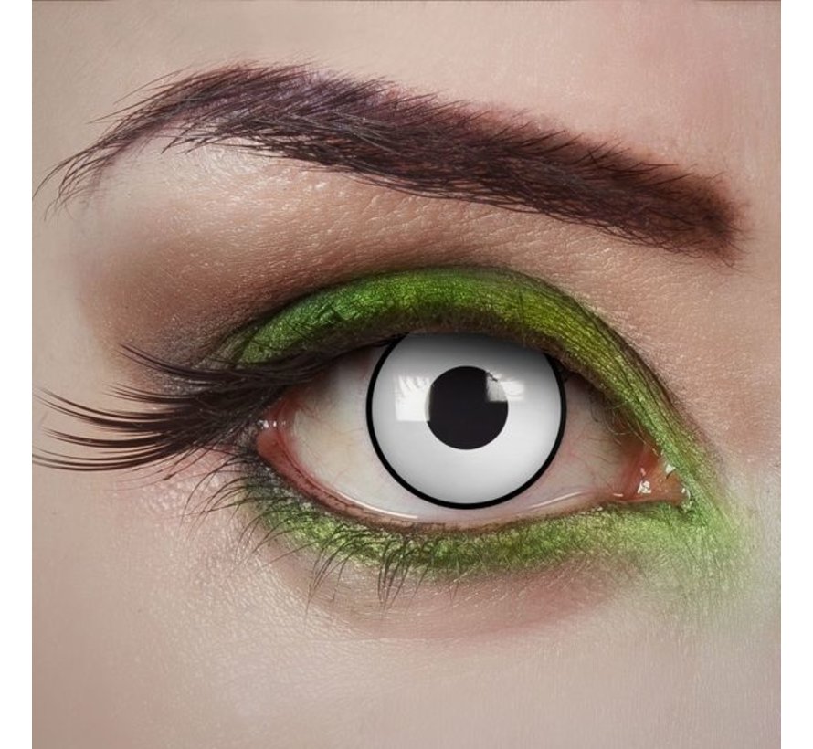 Lentilles quotidiennes blanches zombie avec bord noir sans correction -  Lentilles quotidiens d'Halloween