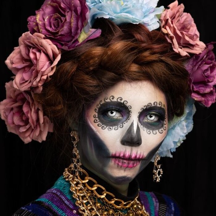 Aricona Witte zombie daglenzen met zwarte rand zonder sterkte - Halloween daglenzen