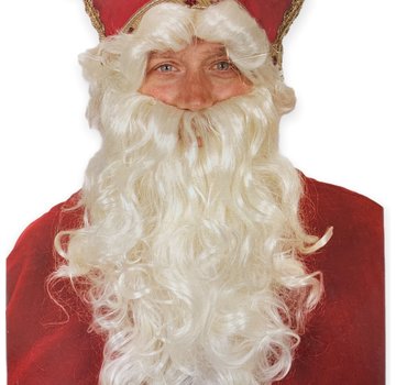 Partyline Sinterklaas baard met pruik en snor