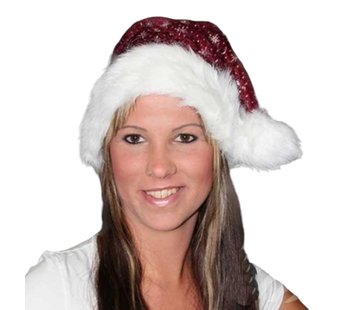 Santa Magix Santa Hat with a plush brim and glitter