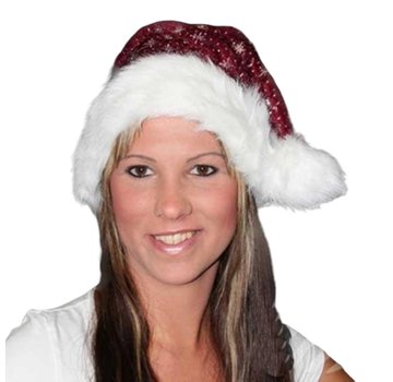 Santa Magix Santa Hat with a plush brim and glitter