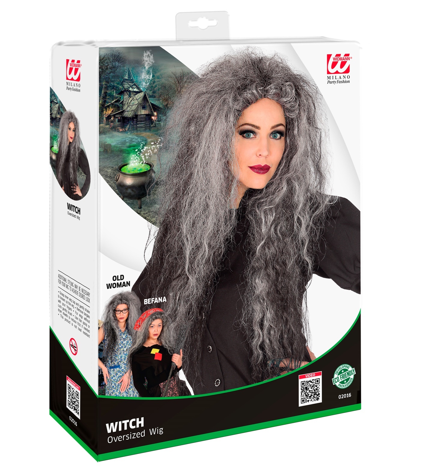 Widmann Perruque cheveux gris bouclés - Perruque grise à grand volume avec boucles.