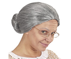 Widmann Perruque grise de grand-mère avec chignon