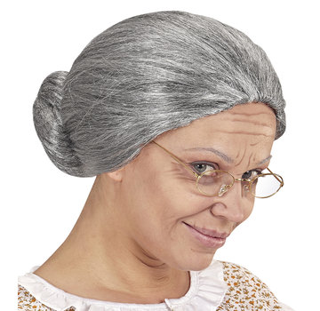 Widmann Perruque grise de grand-mère avec chignon