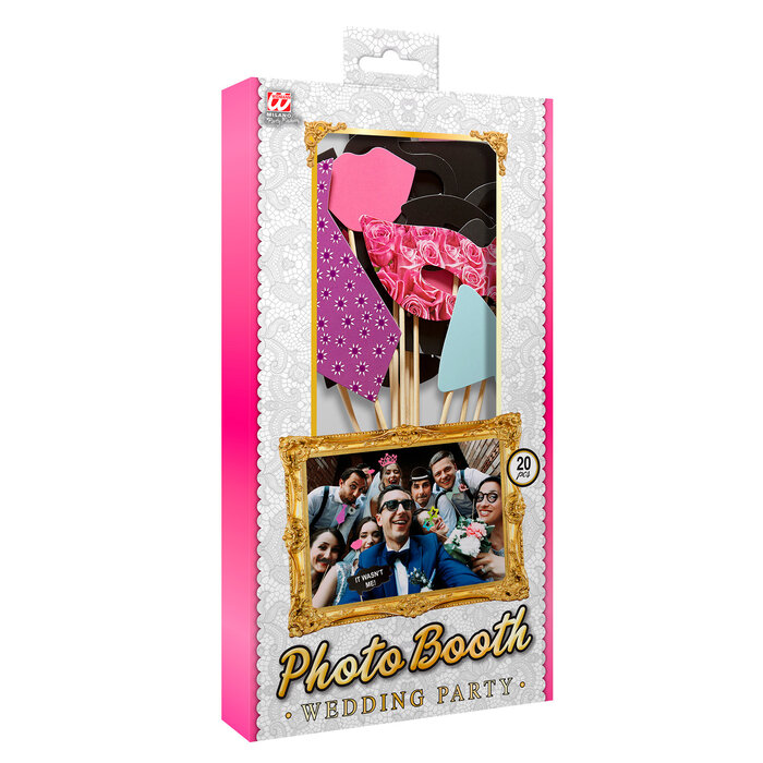 Widmann Set Photobooth - Fête 20 pièces - Accessoires de fête 20 pieces