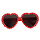 Heart glasses with white dots - Red heart shaped glasses - Ideal for Valentine theme