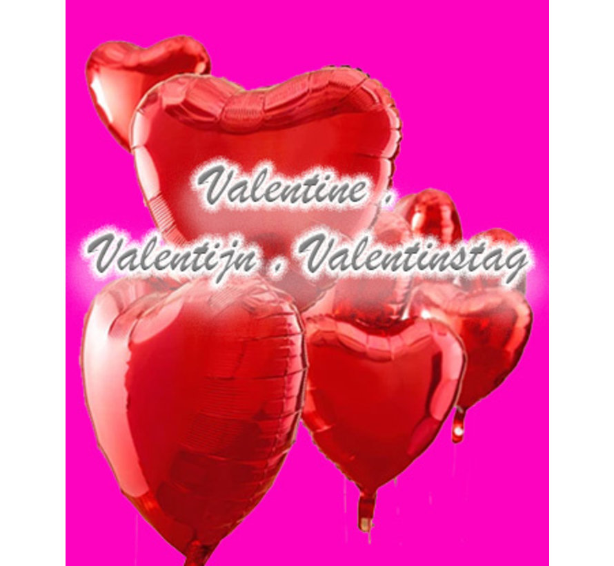 Ballon aluminium coeur rouge 45 cm - Ballon de la Saint-Valentin