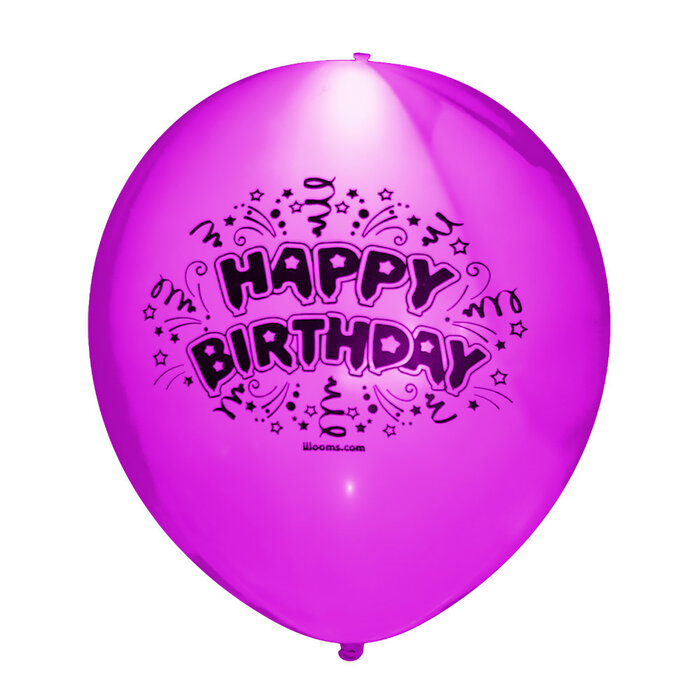 Illooms LED Balloons Ballons lumineux - 5 pièces - Happy Birthday - Ballons Illooms