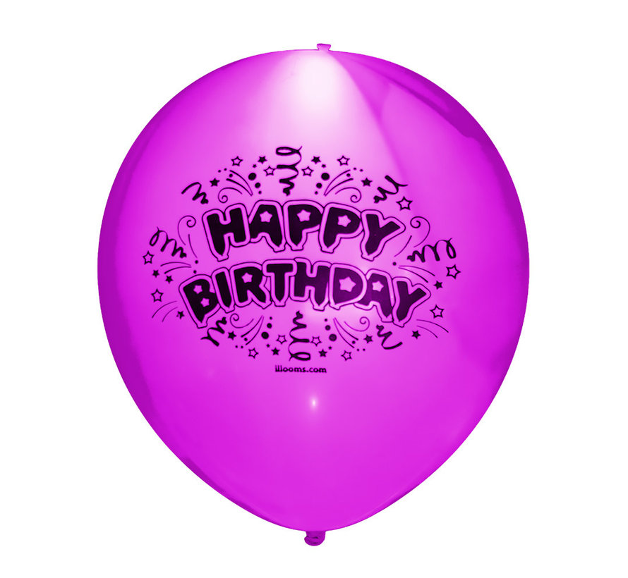 Luminous balloons - 5 pieces - Happy Birthday - Illooms balloons