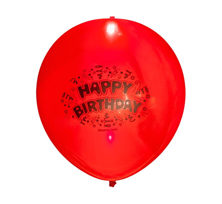Lichtgevende ballonnen - 5 stuks - Happy Birthday - Illooms ballonnen