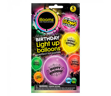 Illooms LED Balloons Luminous balloons - 5 pieces -Happy Birthday