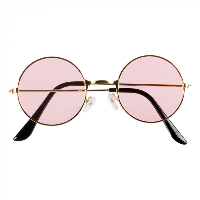 Boland Hippie set voor dames - 4 delige Peace set - Bril, haarband, oorbellen en ketting