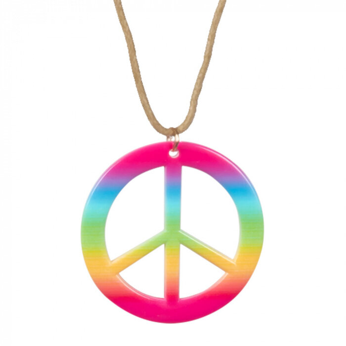 Boland Hippie set voor dames - 4 delige Peace set - Bril, haarband, oorbellen en ketting