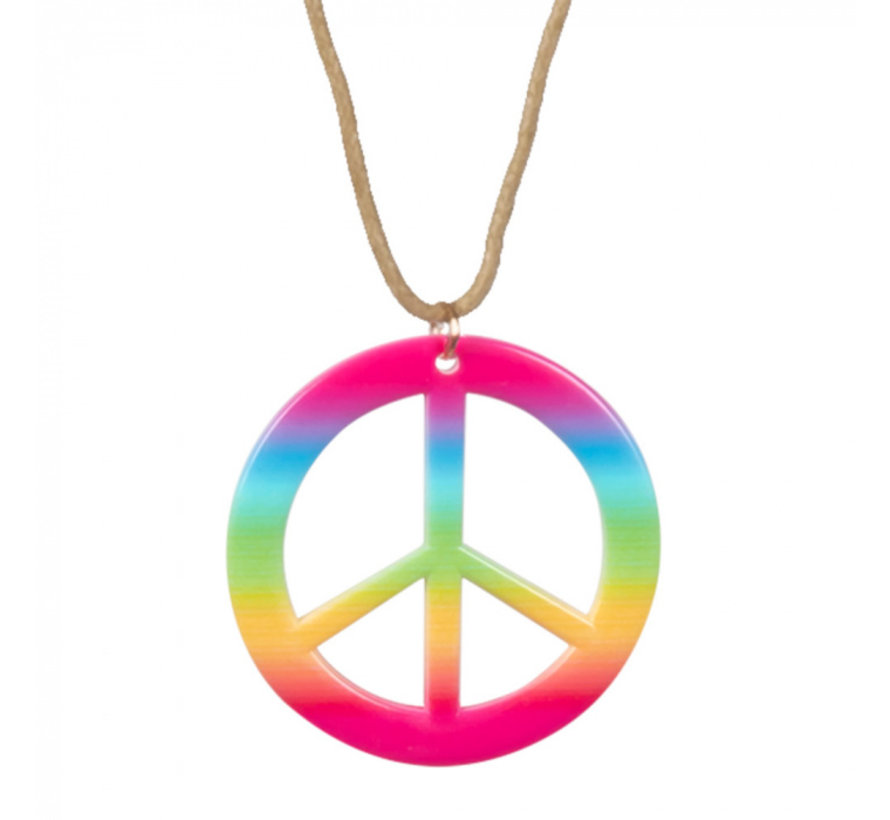 Hippie set voor dames  - 4 delige Peace set - Bril, haarband, oorbellen en ketting