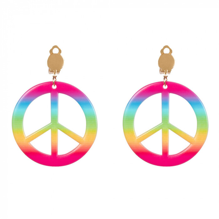 Boland Hippie set voor dames - 4 delige Peace set - Bril, haarband, oorbellen en ketting