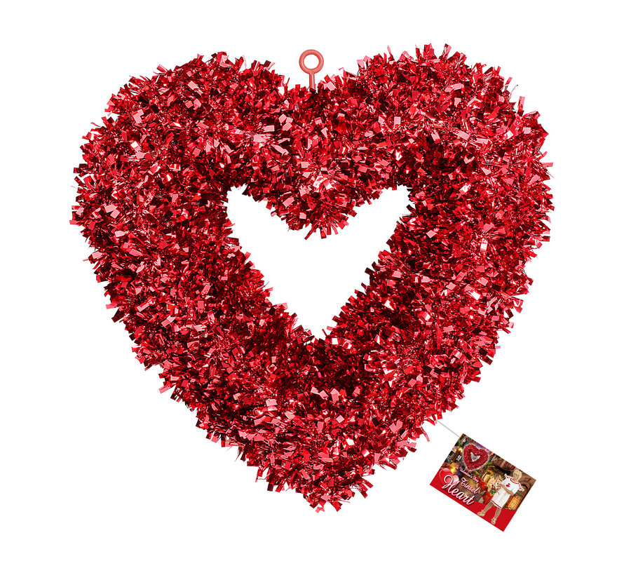 Valentijns hart - 46 cm x 44 cm - Mooi rood Valentijns decoratie hart