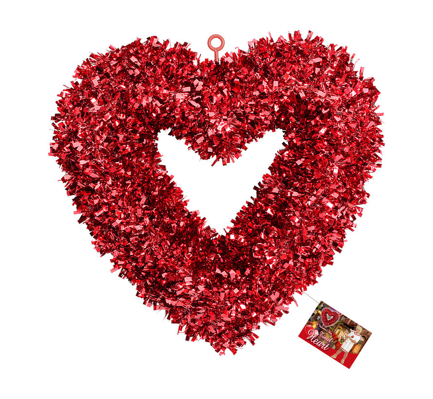 Valentine heart - 46 cm x 44 cm - Beautiful red Valentine decoration heart