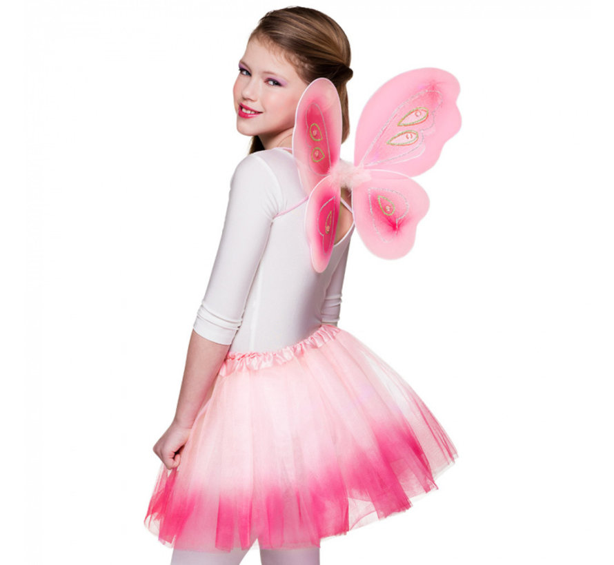 Fairy set for girls - Pink fairy set - Pink tutu and wings ( 33x38 cm )