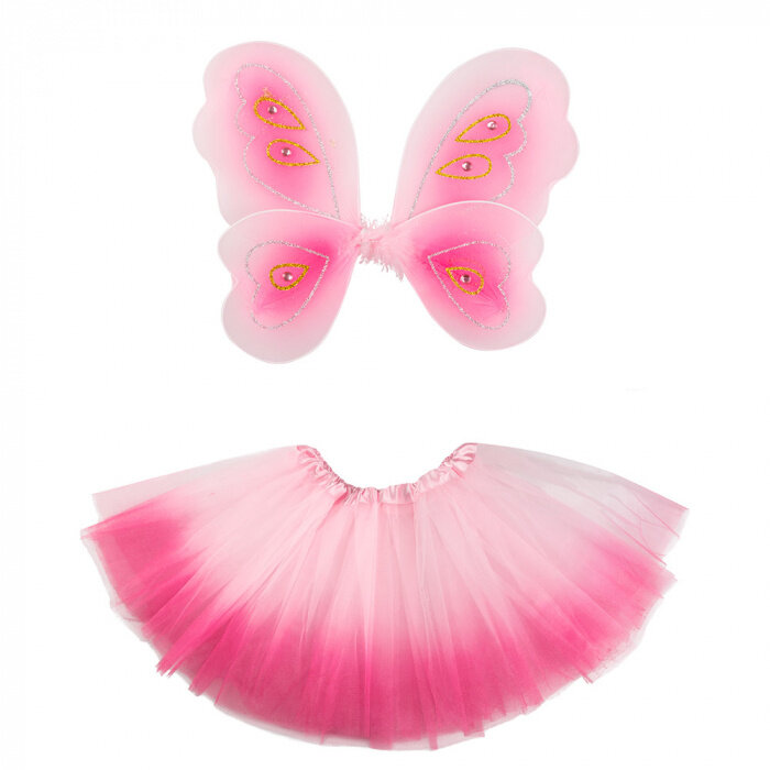 Boland Ensemble fée pour filles - Ensemble fée rose - Tutu et ailes roses ( 33x38 cm )