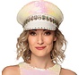 Casquette blanche - Sandy Candy avec paillettes et diamants - Casquette femme