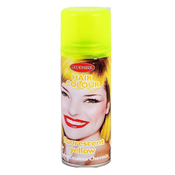 Goodmark Spray pour cheveux fluo jaune 125 ml - Spray cheveux lavable fluo jaune