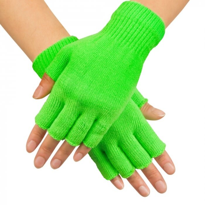 Boland Neon green gloves - Neon green gloves without finger tips