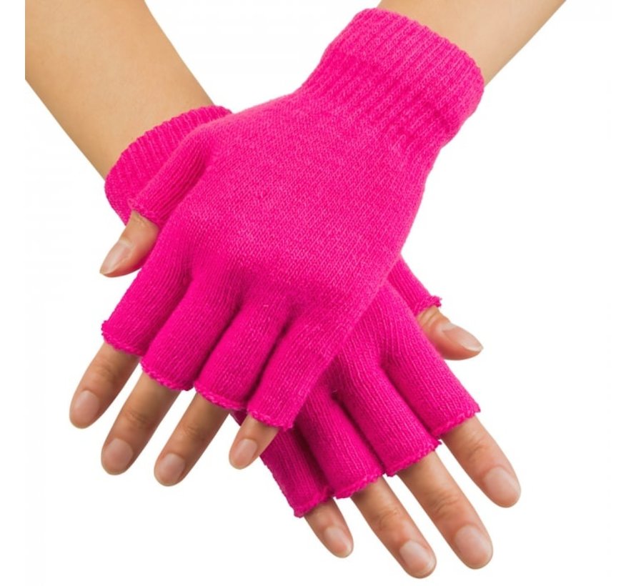 Gants en tricot hyper stretch rose fille Rose