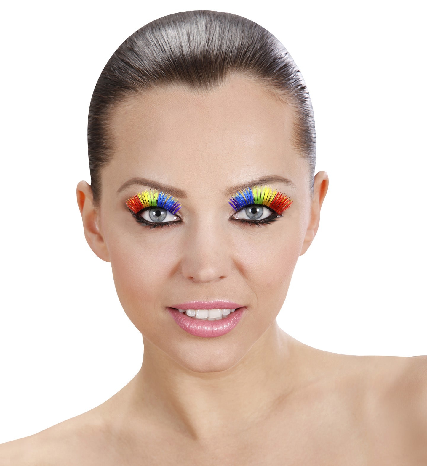 Widmann Rainbow eyelashes with eyelash glue - Fake lashes are easy to apply