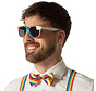 Rainbow costume set- 3 parts glasses, bow tie and braces.