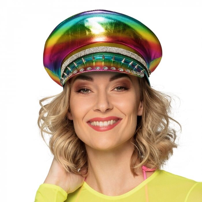 Boland Rainbow Rock Cap - Cap decorated with spikes and fake diamonds