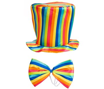 Wicked Costumes  Regenboog hoge hoed en strik