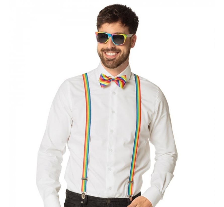 Rainbow costume set- 3 parts glasses 