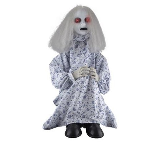 Funny Fashion Scary girl 75 cm with sound and movement - Halloween decoration sitting girl 75 cm