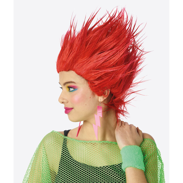 Partyline Pruik Electric Shock rood