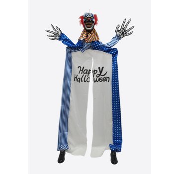 Partyline Halloween  Clown gordijn 240 cm  - Happy Halloween