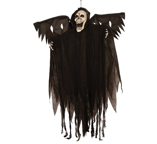 Partyline Halloween Faucheuse 150 cm avec ailes - Squelette avec mouvement de la tête et des ailes