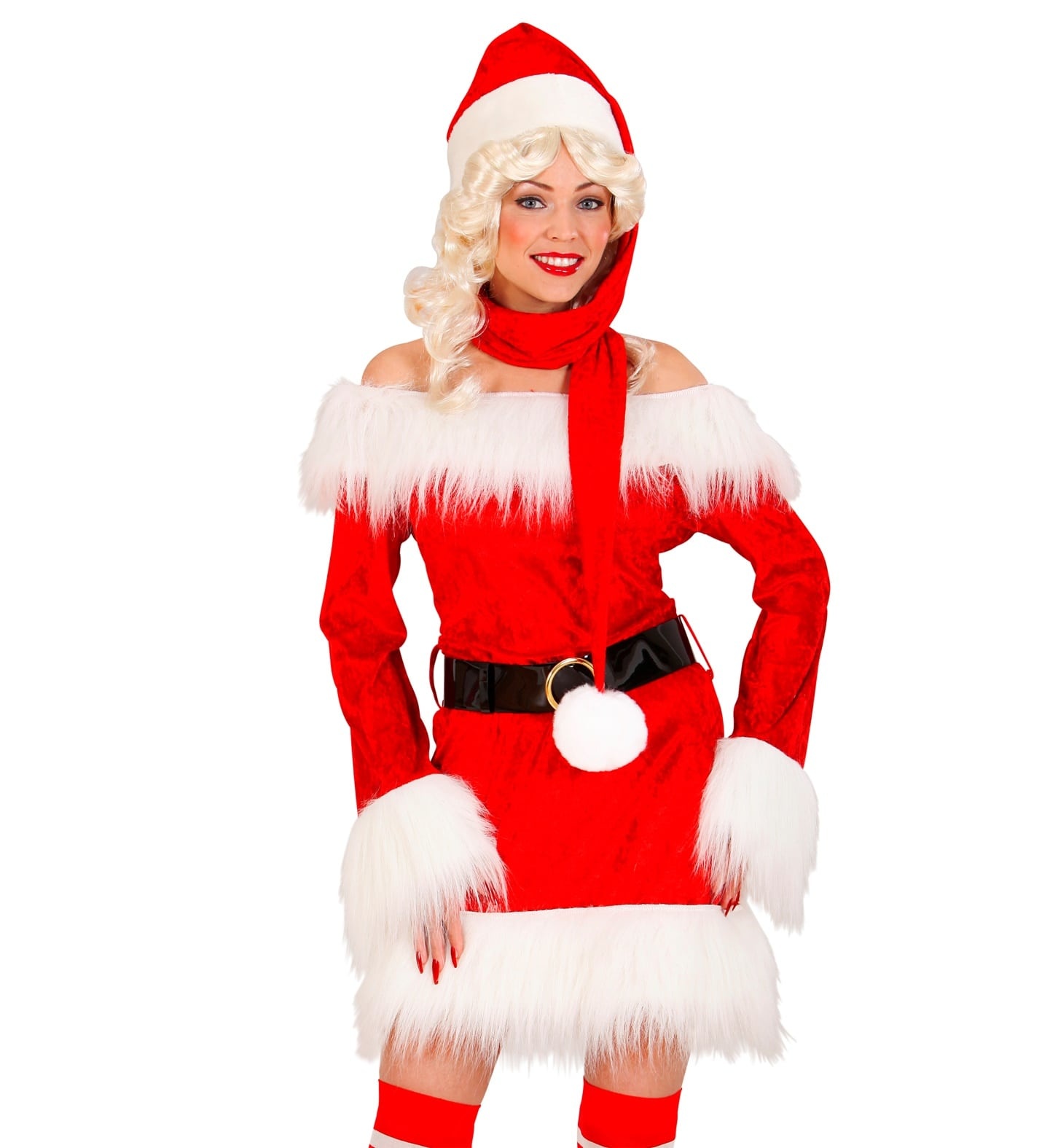 Widmann Kerstmuts extra lang 150 cm - Extra lange rode kerstmuts