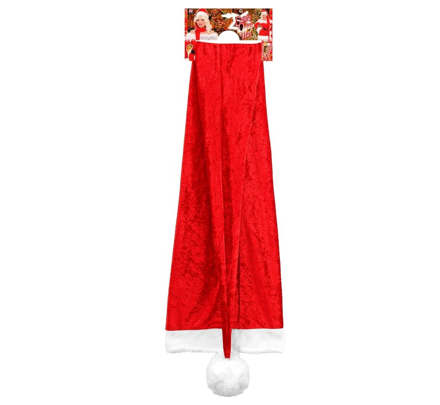 Kerstmuts extra lang 150 cm  - Extra lange rode kerstmuts