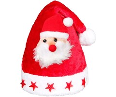 Santa Magix Bonnet de Noël Peluche Père Noël avec lumières