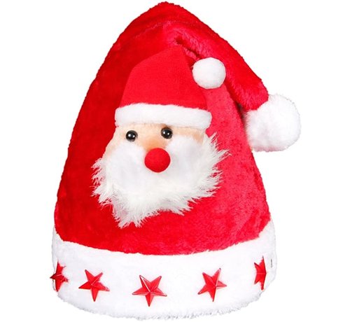 Santa Magix Bonnet de Noël Peluche Père Noël avec lumières