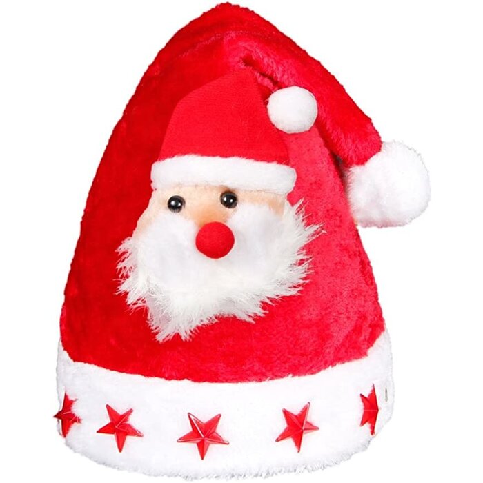 Santa Magix Christmas hat Plush Santa with lights