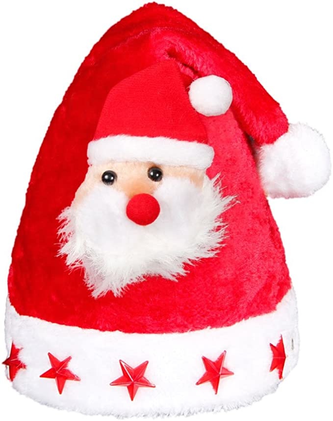 Santa Magix Christmas hat Plush Santa with lights