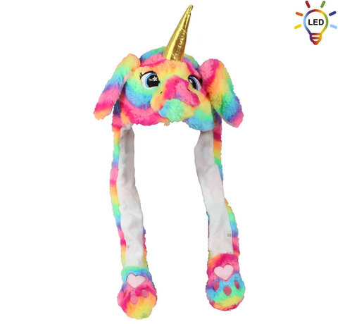 Santa Magix Luxe Pluche Unicorn met 20 led lichtjes  - Beweegbare oren