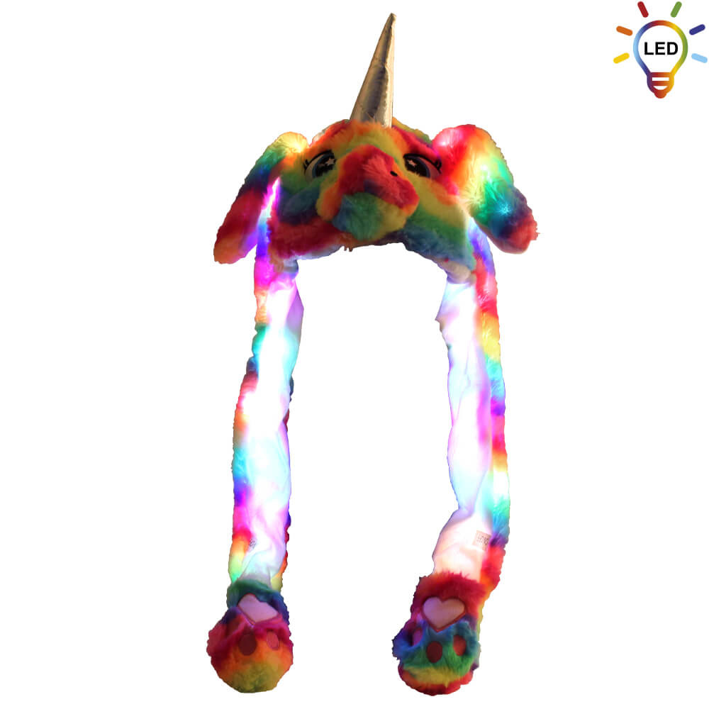 Santa Magix Licorne en peluche de luxe avec 20 lumières LED - oreilles mobiles