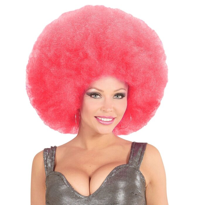 Widmann Afro wig pink - Pink disco wig - Diva wig