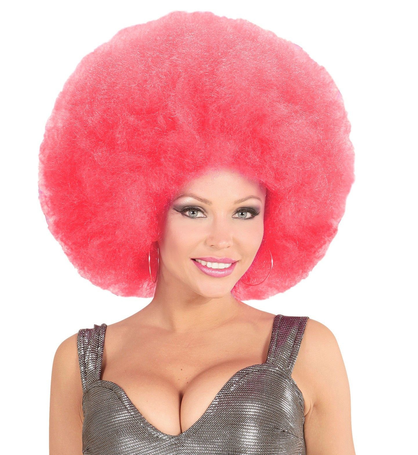 Perruque afro rose - Perruque disco rose - Perruque Diva 