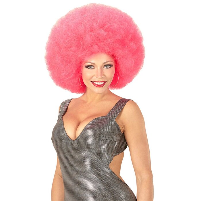 Widmann Afro wig pink - Pink disco wig - Diva wig