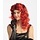 Wig long curls red / black